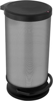 Rotho Paso Mülleimer-Abfalleimer mit Deckel 30 l rund, Kunststoff (PP), carbon metallic, 30 Liter (35, 7 x 30, 2 x 59, 2 cm)