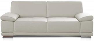 CAVADORE 2,5-Sitzer Sofa Corianne in Kunstleder / Kleines Sofa in hochwertigem Kunstleder und modernem Design /Mit Armteilverstellung / 191 x 80 x 99 / Kunstleder weiß