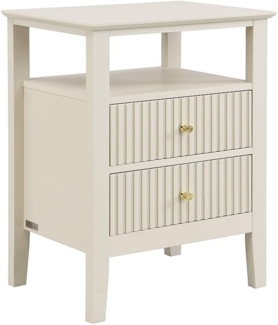 Vente-unique - Nachttisch 2 Schubladen & 1 Ablage – MDF – Beige – NIRIVA