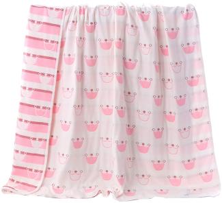 Hayisugar Baby Kuscheldecke, extra weich, 100% Baumwolle, 6-lagig, Decke, Babydecke, Einschlagdecke, Kinderwagendecke, Kinderdecke, Wohndecke Tagesdecke Sommerdecke, Rosa Krone, 120 x 150 cm