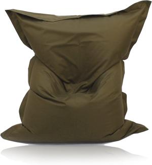 Kinzler S-10137/53 XXL Riesensitzsack, 140x180 cm, neue Styroporkügelchen, Sitzsack Outdoor Indoor, in vielen verschiedenen Farben, mit Innensack, khaki