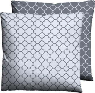 biberna 0636045 Mako-Satin Bettwäsche GRAFIK - MIX & MATCH, blau, 1x 40x40 cm