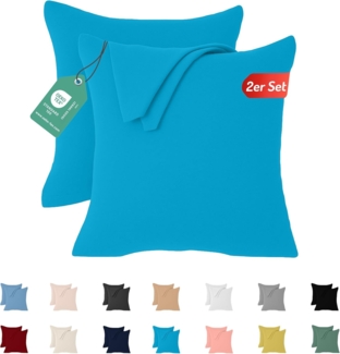Livessa Kissenbezug 65x65 (2er Set) - Verdeckter Reißverschluss an der Langen Seite, Kissenbezug 65x65 cm aus%100 Baumwolle Jersey Stoff, Ultra weich und atmungsaktiv, Oeko-Tex Zertifiziert