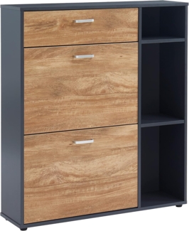 BAÏTA Schuhschrank Lazare, Anthrazitgrau und Holzoptik