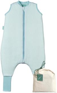 molis&co - Baby schlafsack mit Füßen und Socke -Ideal für Frühling und Herbst - Babyschlafsack mit Beinen 1 tog - 100% Baumwolle (Oeko-TEX 100), Premium Qualität - Lagoon (120 cm)