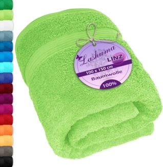 Lashuma Badetuch - Badehandtuch Linz, Frottee (1-St), Grünes Duschtuch 100x150 cm