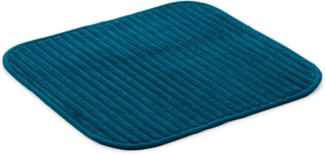 Gözze Badematte Berlin, Höhe 7 mm, rutschhemmend beschichtet, fußbodenheizungsgeeignet, Polyester, rechteckig, Badteppich, Uni Farben, Cord Optik, waschbar