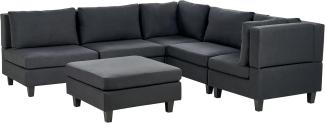 Beliani 'Unstad' Sofa, Schwarz, Stoff, 72 x 228 x 228 cm, mit Ottomane, Links