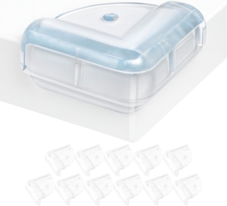 Ecken und Kantenschutz, 12 Pack, vor-geklebt, L-Design, für Tischecken und Möbelecken, Spezial Kleber, Baby Eckenschutz, Tischeckenschutz Kinder