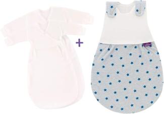 Träumeland Babyschlafsack LIEBMICH 3tlg. Set Größe 68/74 Sternentraum blau