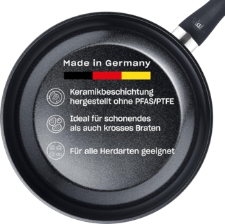 Fissler Bratpfanne Pfanne Essential, Aluminium (1-tlg), Made in Germany, HERGESTELLT OHNE PFAS/PTFE, KERAMIK-BESCHICHTET