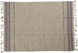 Dmora Moderner Boston-Teppich, Kelim-Stil, 100% Baumwolle, beige, 110x60 cm