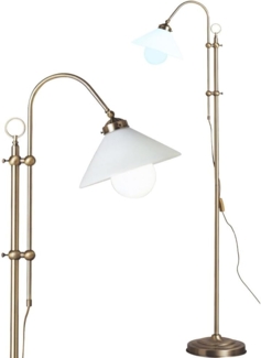 RGB LED Stehlampe, Fußschalter, Metall, Glas, H 145-170 cm