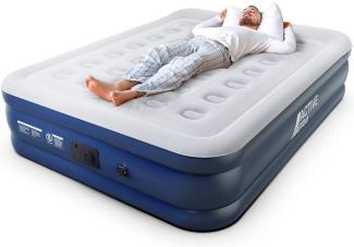 Premium Luftbett Doppel King Size - 203 x 152 x 48 cm - mit eingebauter elektrischer Pumpe und integriertem Kissen