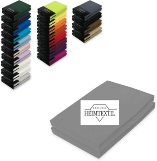 Marke Jersey Spannbettlaken Doppelpack 140 - 160 x 200 cm Grau