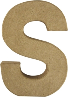 Pappmaché Buchstabe S FSC Recycled100%, 15x10,5x3cm