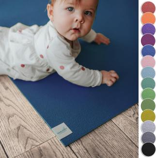 SanoSoft Krabbelunterlage 80x220 cm, Blau, PVC-Schaum, 4,5 mm Dicke