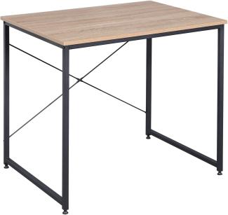 WOLTU TSB03hei-a Holz mit Eisen-Gestell Computertisch Bürotisch Schreibtisch PC Tisch Arbeitstisch Esstisch Große Desktop Design