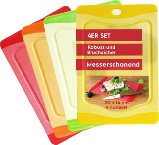 STONELINE Schneidebrett, PP / Kunststoff, (4-St), hygienisch, rutschfest, mit Saftrille und Softtouch-Oberfläche