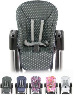 BAMBINIWELT Ersatzbezug Sitzkissen Bezug kompatibel mit Peg Perego TATAMIA & NEW BORN (Sterne dunkelgrau)