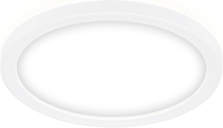 BRILONER - LED Panel, Deckenleuchte ultra flach 28 mm, LED Deckenlampe mit Hintergrundbeleuchtungseffekt, 12 Watt, 1. 400 Lumen, 4. 000 Kelvin, Weiß, Rund, Ø 19cm