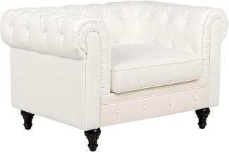 Sessel CHESTERFIELD Stoff Cremeweiß