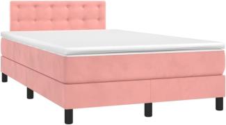 vidaXL Boxspringbett mit Matratze Rosa 120x190 cm Samt 3269866