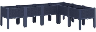 vidaXL Pflanzkasten mit Beinen Blaugrau 160x120x42 cm PP 367906