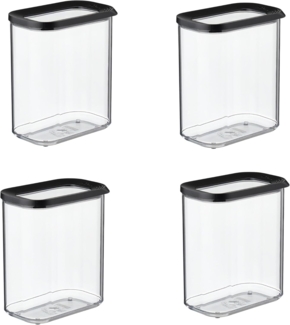 MEPAL | Vorratsdosen Spar-Set 4-teilig | Modula 1500 ml Black Edition | ideal zur Aufbewahrung von trockenen Lebensmitteln | Frischhaltedosen | Schwarz