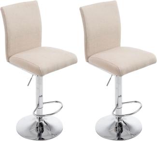 2er Set Barhocker Köln Stoff chrom, creme