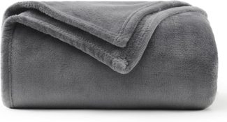 WAVVE Kuscheldecke Flauschig Decke Fleecedecke - Sofadecke Klein Wohndecke Couchdecke, Decke Sofa Weich Grau, Leicht Sofaüberwurf 130x150 cm