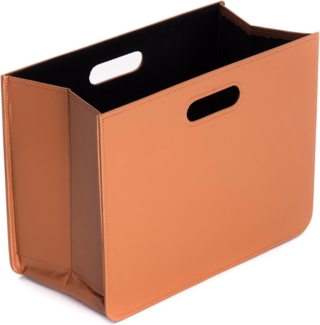 CREEDWOOD Zeitungsständer ZEITUNGSKORB "BUSINESS", Cognac Braun, Magazinsammler