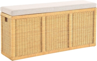 Krines Home Wäschetruhe Breite Sitzbank mit Stauraum Sitztruhe Natur-Rattan Wäschekorb Flur, Sitzbank mit Stauraum