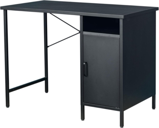 riess-ambiente Schreibtisch DURA STEEL 100cm schwarz · matter Arbeitstisch aus Metall mit Stauraum (Einzelartikel, 1-St), Arbeitszimmer · Metall · mit Fach · Home Office · Büro · Industrial