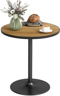 HOMCOM Esstisch Runder Esszimmertisch für 2–4 Personen (moderner Küchentisch mit Platte in Holzoptik, 1-St, für Esszimmer, Wohnzimmer), 70 x 70 x 76 cm, Eiche