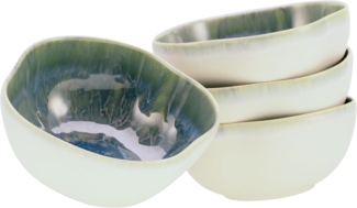 CreaTable Schüssel Yuki, Steinzeug, (Set, 4-tlg), Reaktiv-Digitaldruck, jedes Stück ein Unikat, Ø 16 cm
