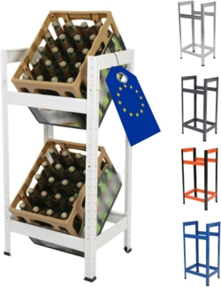 Modo24 Kastenständer HELIOS Metall Getränkekistenregal, Kistenregal, für 2 oder 3 Kisten, Getränkeregal Stabil Kistenständer Freistehend, Kistenhalter, 5 Farben