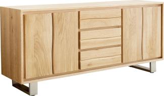 Sideboard Live-Edge 170 cm Eiche Natur 3 Schübe 4 Türen