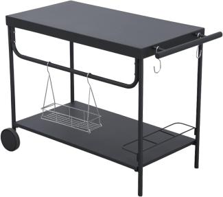 Leco Grill-Serviertisch mit Rollen, anthrazit, 100 x 47 x 73 cm (L x B x H)