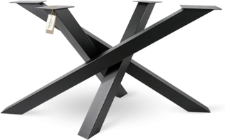 holz4home® Tischgestell Tischbeine aus Metall I Schwerlast Gestell Schwarz pulverbeschichtet