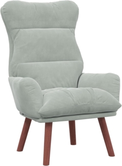 vidaXL Entspannungsstuhl Hellgrau 69 x 74 x 93 cm Samt 42001834