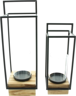 Laterne Industrial Modern 2er Set Standleuchte Lampe Wohnzimmerdeko Tischleuchte