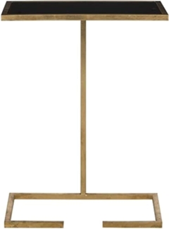 SAFAVIEH Glam Accent Table with Iron Legs, in Gold and Black, 26 X 41 X 53.34