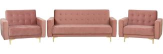 Sofa Set Samtstoff rosa ABERDEEN