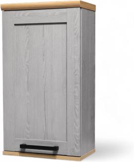 BERGEN Badezimmer Hängeschrank in Grau, Artisan Eiche Optik - Badezimmerschrank Bad Schrank mit viel Stauraum - 38 x 70 x 24 cm (B/H/T)