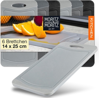 Moritz & Moritz Schneidebrett Frühstücksbrettchen, Kunststoff, (6er Set, 6-St), 14x25cm