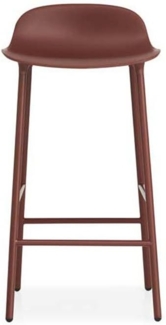 Normann Copenhagen Form Barstuhl, Stahl-Plastik, Rot, 77cm