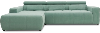 DOMO. collection Brandon Ecksofa, Sofa mit Rückenfunktion in L-Form, Polsterecke, Eckgarnitur, mint, 288 x 228 x 80 cm