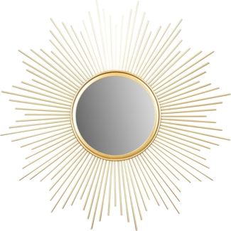 Levandeo® Dekospiegel, Sonnenspiegel Gold Ø 50cm Metall Deko Goldene Sonne Spiegel