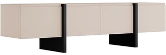Vente-unique - TV-Möbel mit 4 Türen - MDF - Beige & Schwarz - LUVONIA